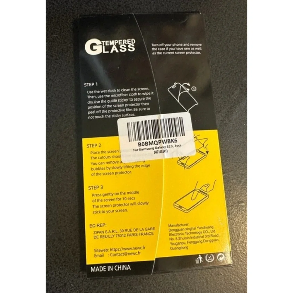 NEW'C 3 Pack Tempered Glass Screen Protector for Samsung Galaxy S23 9H Hardness